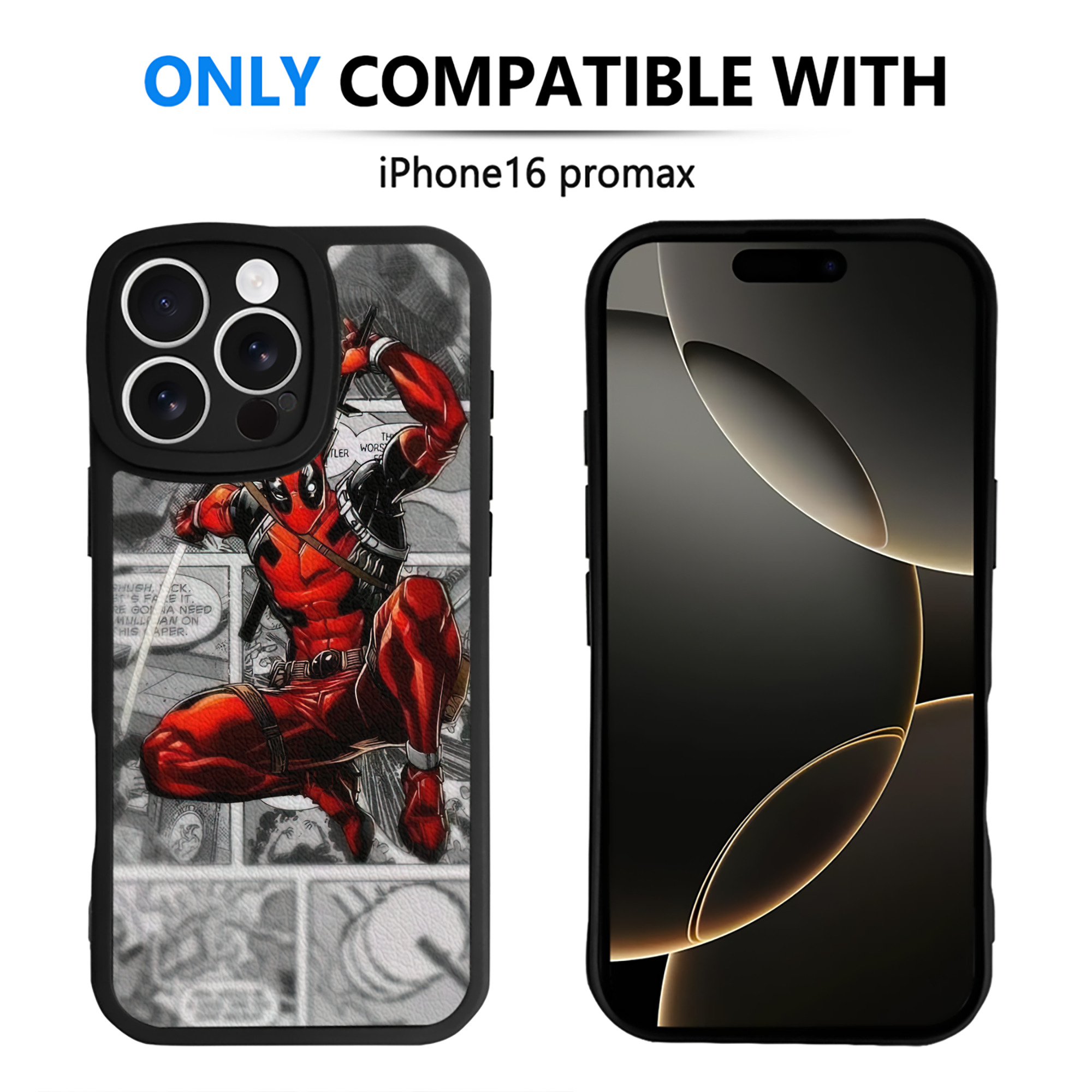 （画像用） Deadpool デッドプール 【iPhone 16シリーズ対応】シリコンスマホケース（レザー調） 材質：シリコン
